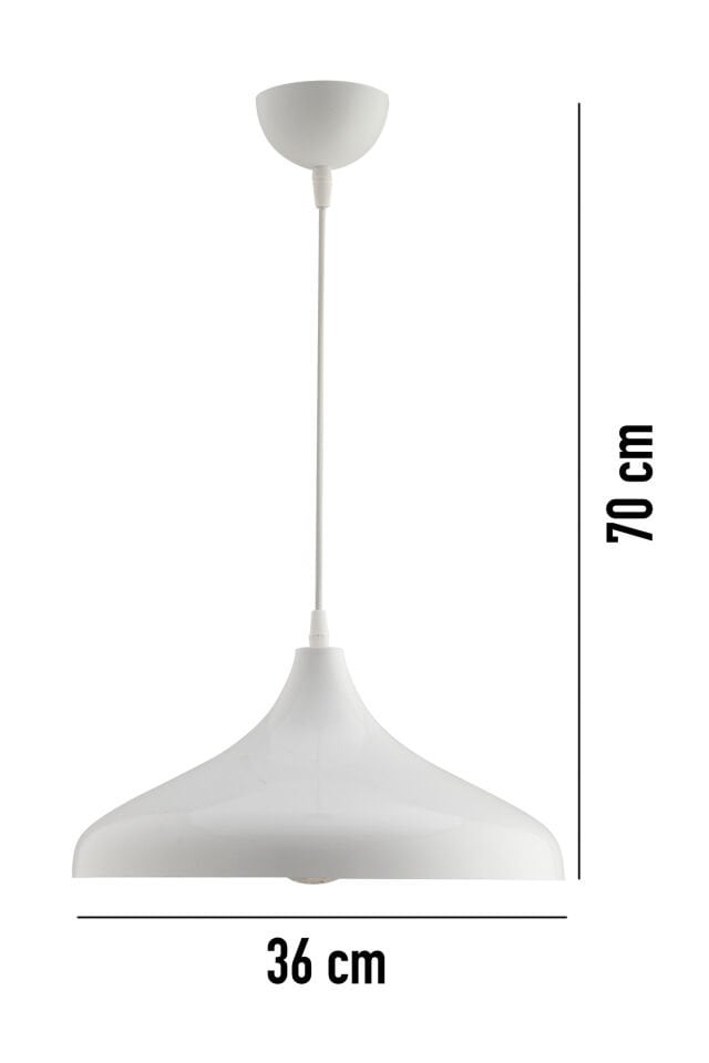 Kaizer Beyaz 36 Cm Modern Avize Sarkıt Rustik Mutfak Kuaför Cafe Lamba Dekoratif Aydınlatma