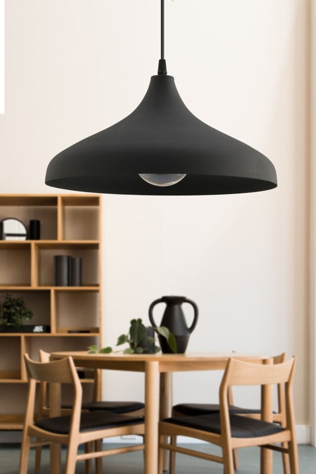 Kaizer Siyah 36 Cm Modern Avize Sarkıt Rustik Mutfak Kuaför Cafe Lamba Dekoratif Aydınlatma