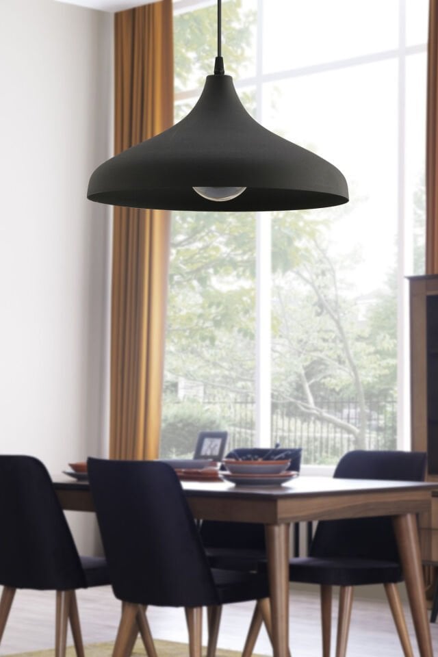 Kaizer Siyah 36 Cm Modern Avize Sarkıt Rustik Mutfak Kuaför Cafe Lamba Dekoratif Aydınlatma