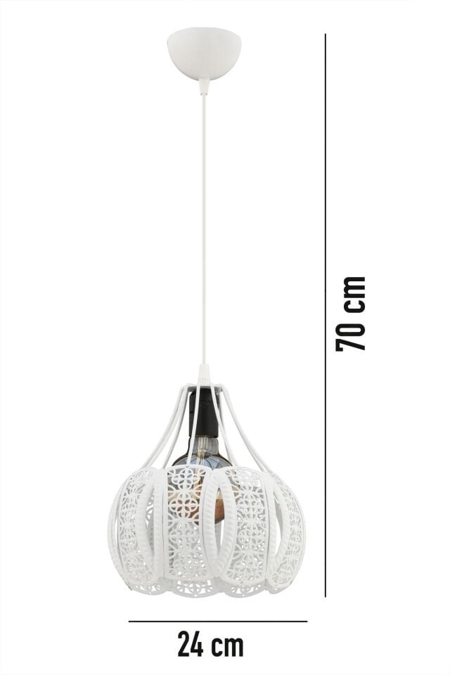 Oroa 24 cm Beyaz Modern Avize Sarkıt Salon Mutfak Kuaför Cafe Lamba Dekoratif Aydınlatma