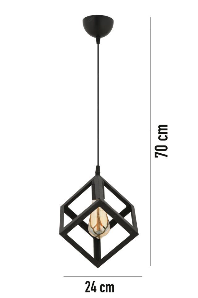 Luiza Siyah 24 cm Modern Avize Sarkıt Salon Mutfak Kuaför Cafe Lamba Dekoratif Aydınlatma
