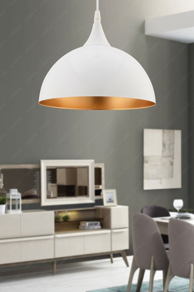 Nudo 26 cm Beyaz Modern Avize Sarkıt Salon Mutfak Kuaför Cafe Lamba Dekoratif Aydınlatma