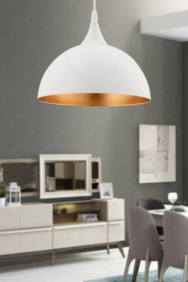 Nudo 26 cm Beyaz Modern Avize Sarkıt Salon Mutfak Kuaför Cafe Lamba Dekoratif Aydınlatma