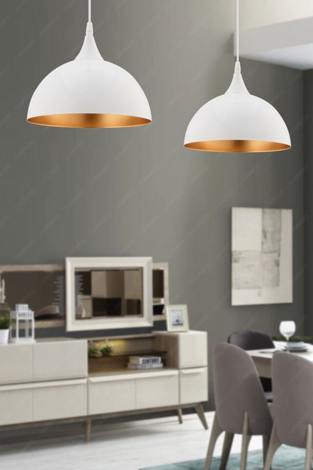 Nudo 26 cm Beyaz Modern Avize Sarkıt Salon Mutfak Kuaför Cafe Lamba Dekoratif Aydınlatma