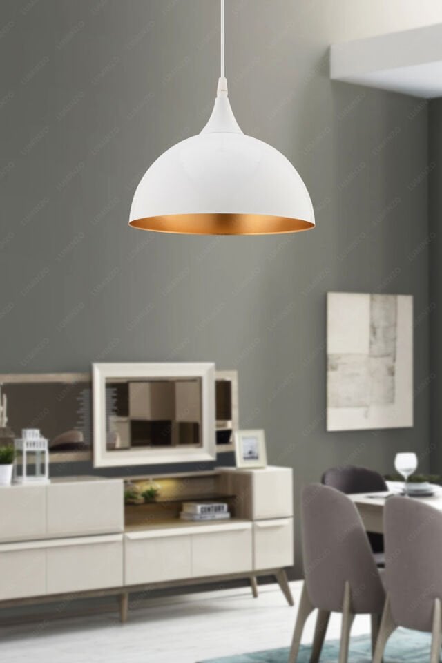 Nudo 26 cm Beyaz Modern Avize Sarkıt Salon Mutfak Kuaför Cafe Lamba Dekoratif Aydınlatma