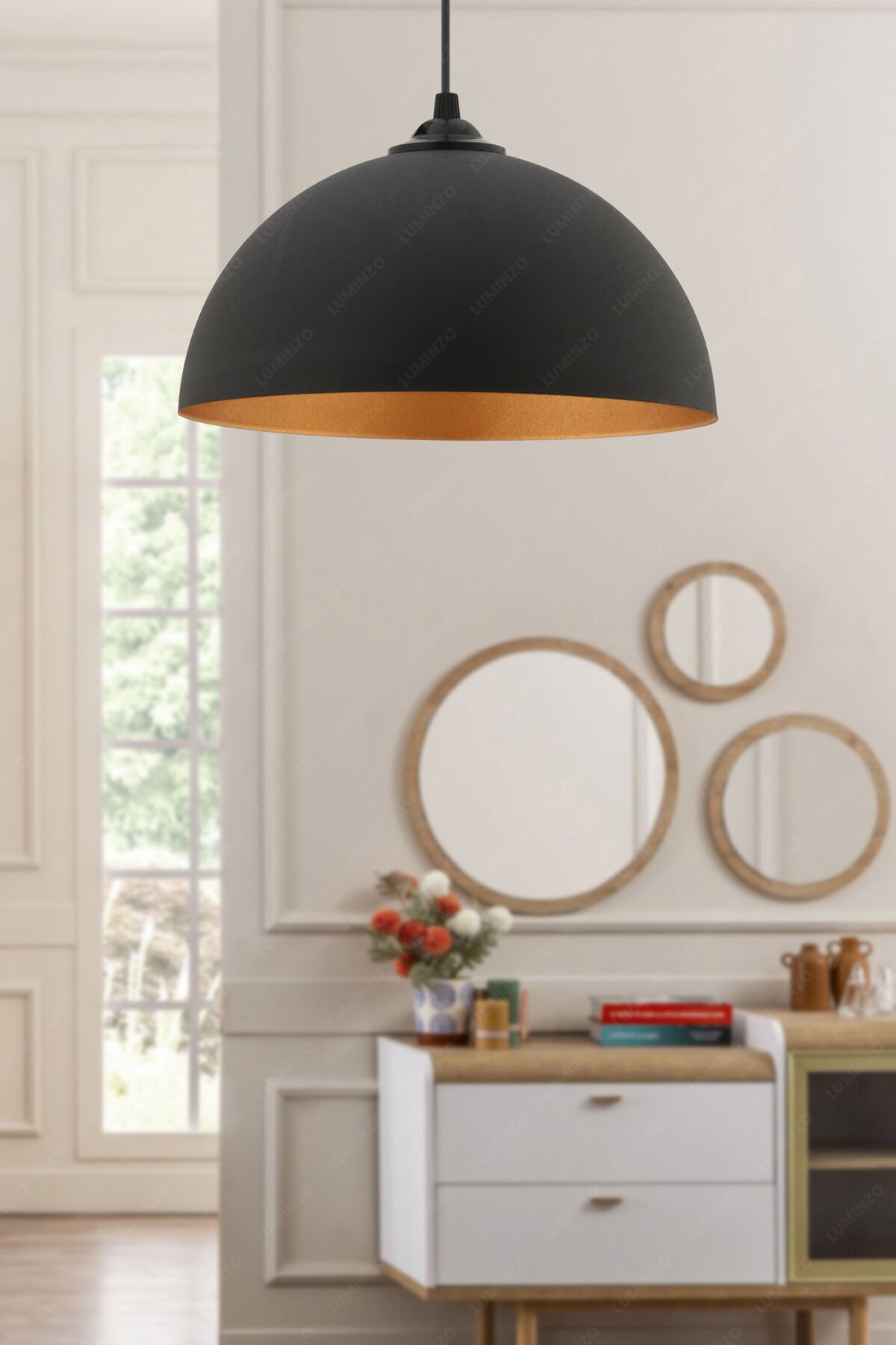 Nudo 26 cm Siyah Modern Avize Sarkıt Salon Mutfak Kuaför Cafe Lamba Dekoratif Aydınlatma