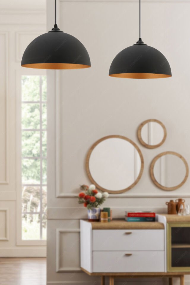 Nudo 26 cm Siyah Modern Avize Sarkıt Salon Mutfak Kuaför Cafe Lamba Dekoratif Aydınlatma