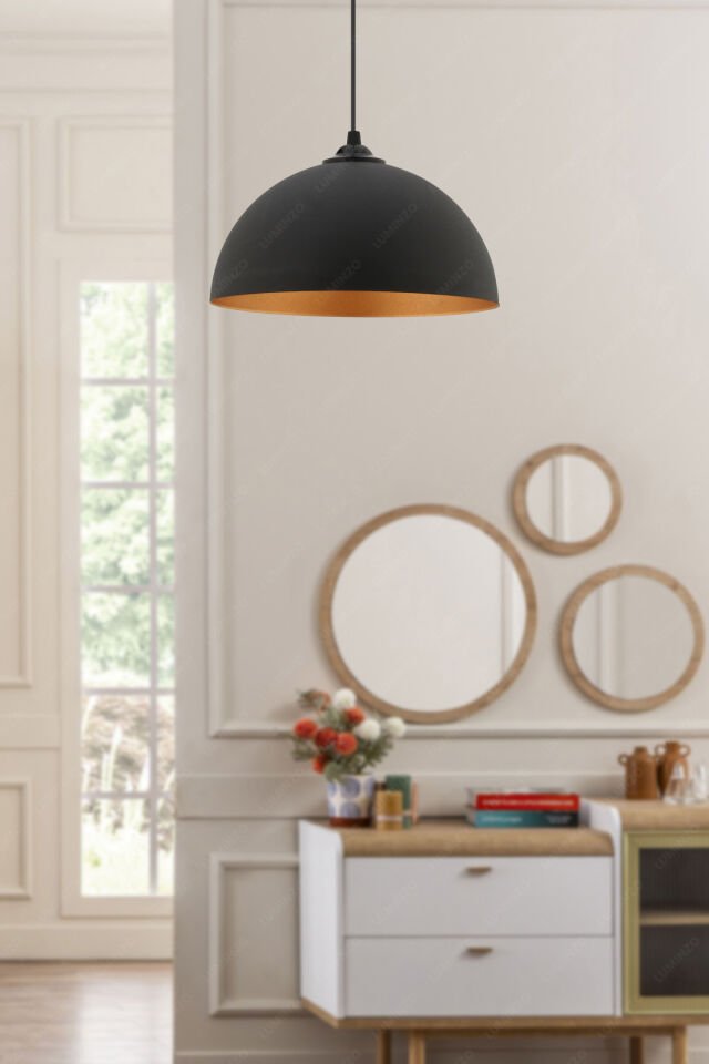 Nudo 26 cm Siyah Modern Avize Sarkıt Salon Mutfak Kuaför Cafe Lamba Dekoratif Aydınlatma