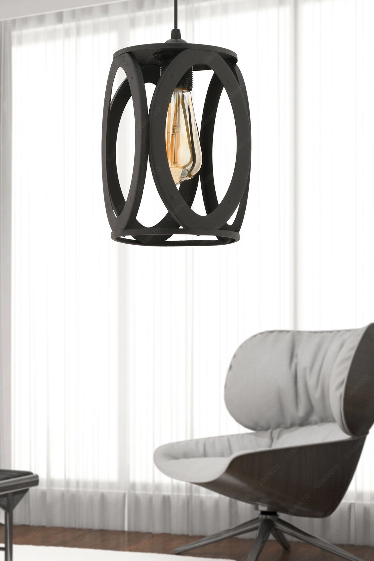 Vivo 16 cm Siyah Modern Avize Sarkıt Salon Mutfak Kuaför Cafe Lamba Dekoratif Aydınlatma