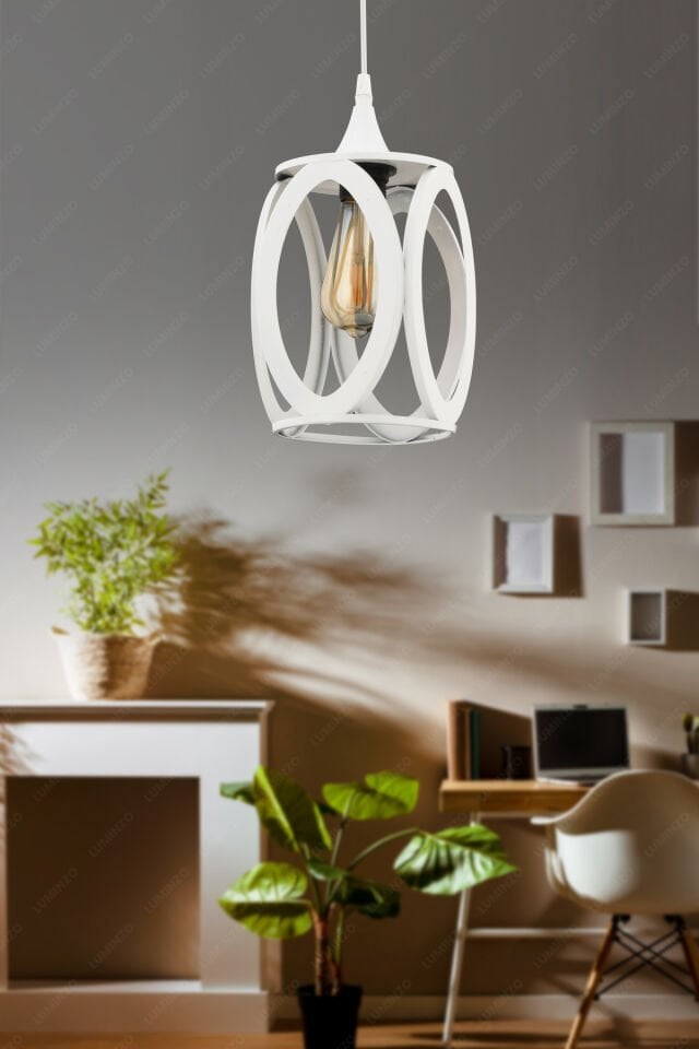 Vivo 16 cm Beyaz Modern Avize Sarkıt Salon Mutfak Kuaför Cafe Lamba Dekoratif Aydınlatma