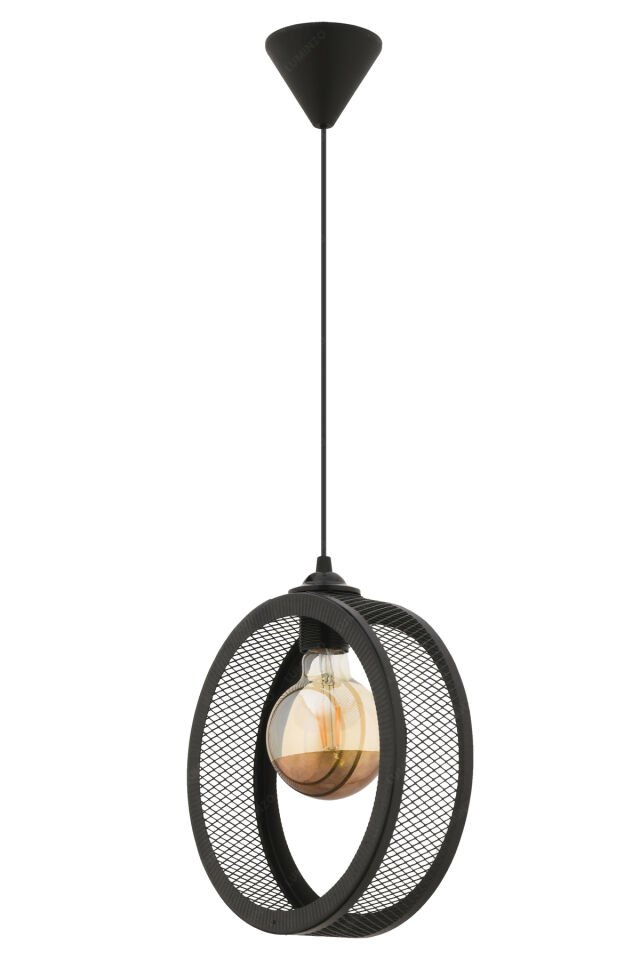 Hola 24 cm Siyah Modern Avize Sarkıt Salon Mutfak Kuaför Cafe Lamba Dekoratif Aydınlatma