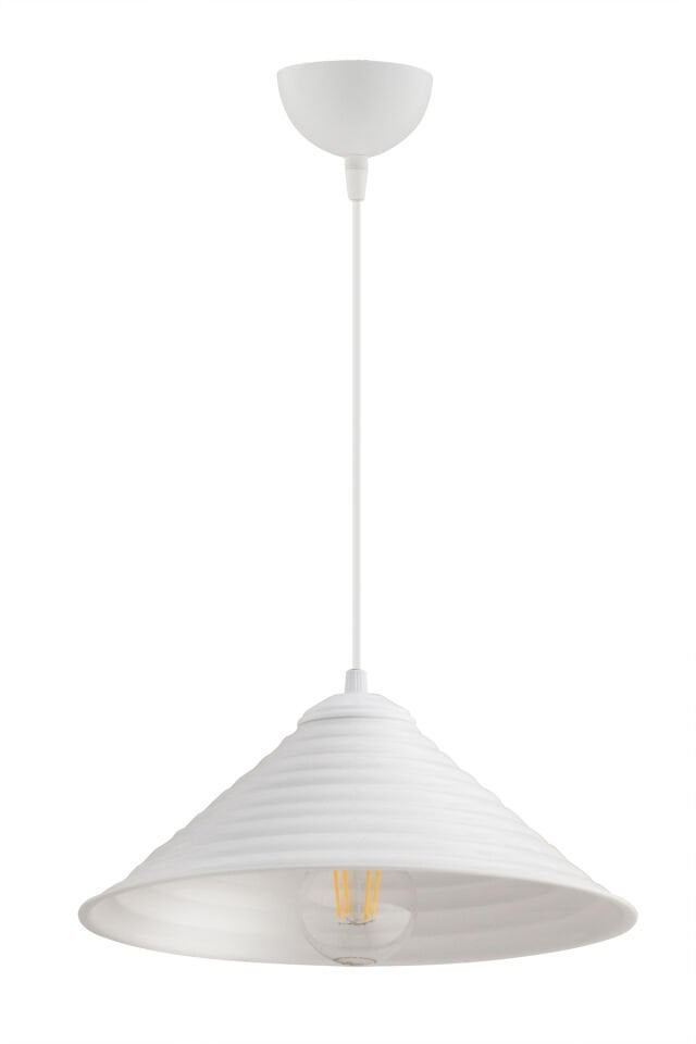 Waves 28 cm Beyaz Metal Modern Avize Sarkıt Salon Mutfak Kuaför Cafe Lamba Dekoratif Aydınlatma