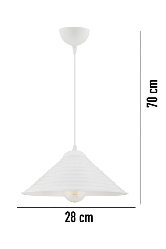 Waves 28 cm Beyaz Metal Modern Avize Sarkıt Salon Mutfak Kuaför Cafe Lamba Dekoratif Aydınlatma