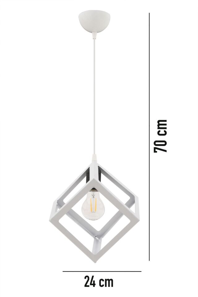 Luiza 2 Adet Beyaz 24 Cm Modern Avize Sarkıt Salon Mutfak Kuaför Cafe Lamba Dekoratif Aydınlatma