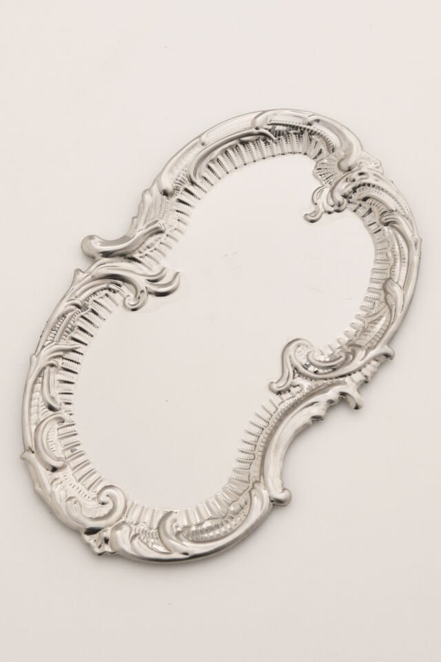 Silen Paslanmaz Bulut Model Kahve Sunum Tepsisi Gümüş 1 Adet