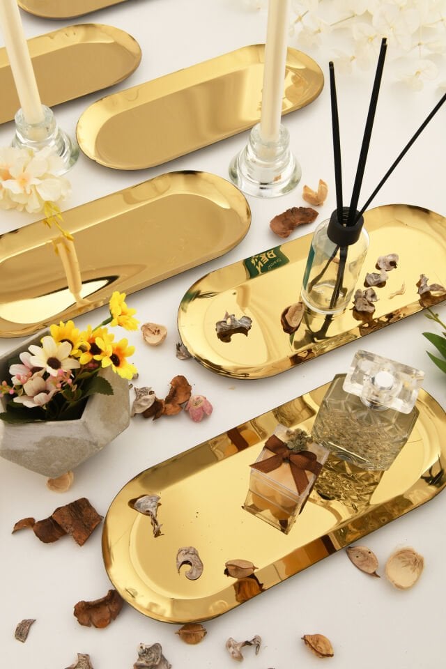 Barel Paslanmaz Oval Sunum Tepsi 6 Lı Takım