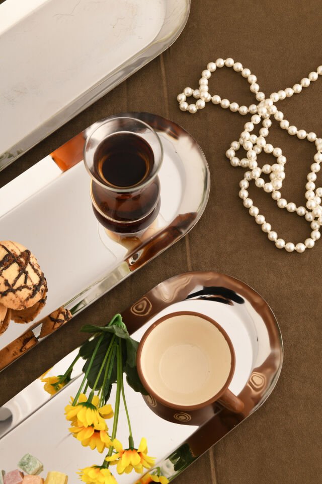 Barel Paslanmaz Oval Sunum Tepsisi 3 Lü Takım