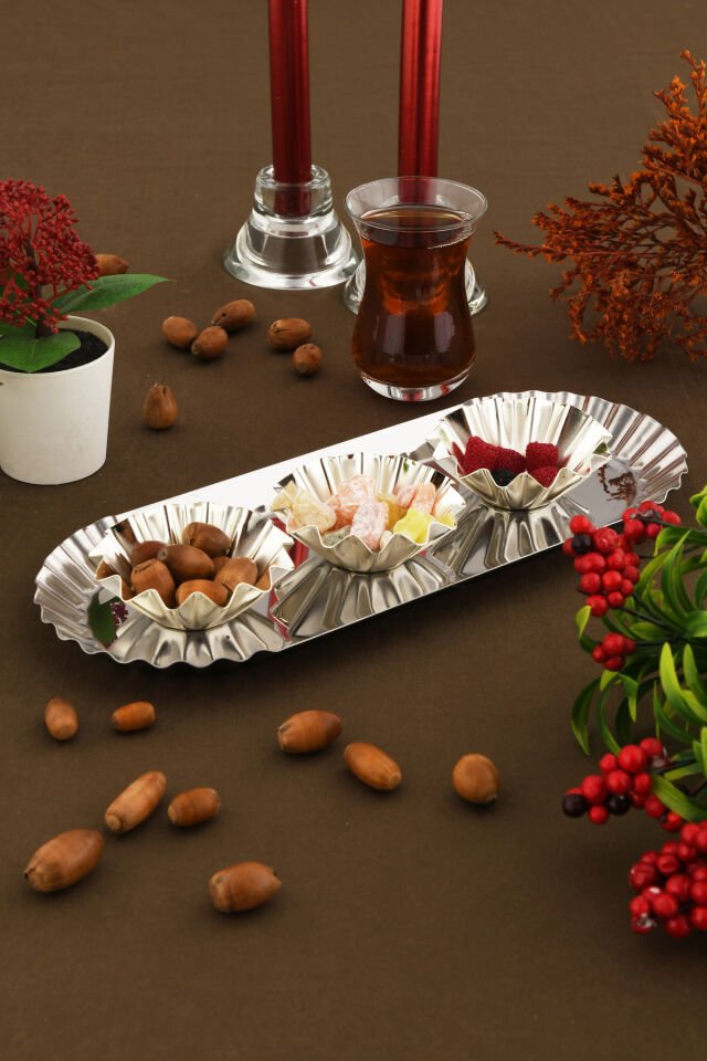 CARLOTTA Paslanmaz Kayık Mode Çok Amaçlı Sunum Tepsisi Set