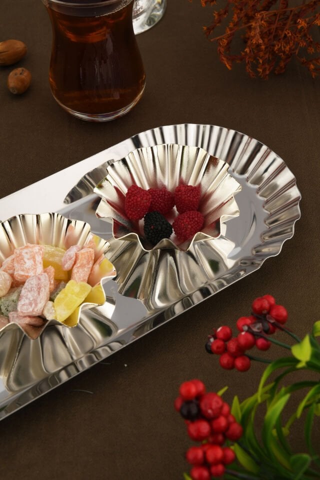 CARLOTTA Paslanmaz Kayık Mode Çok Amaçlı Sunum Tepsisi Set