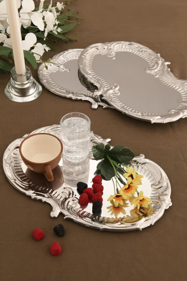 Silen Paslanmaz Bulut Model Sunum Tepsisi 3 Adet