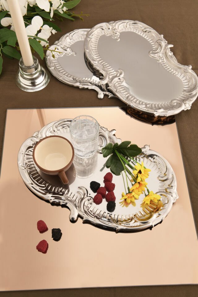 Silen Paslanmaz Bulut Model Sunum Tepsisi 3 Adet