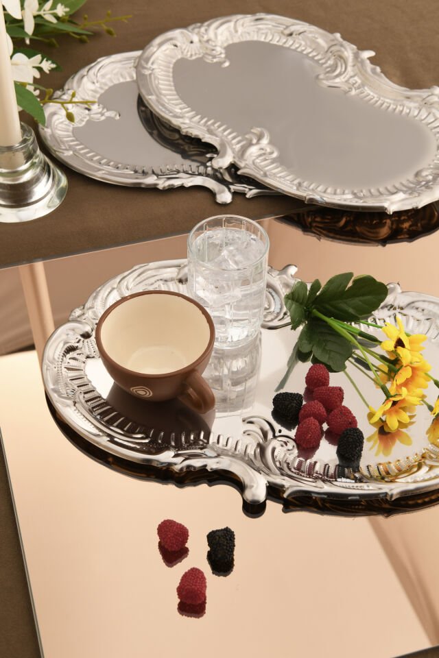 Silen Paslanmaz Bulut Model Sunum Tepsisi 3 Adet