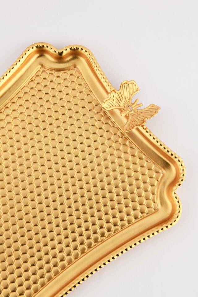 Fiano Kelebek Petek Model Kelebek Detaylı Sunum Tepsisi Gold 6 Lı Takım