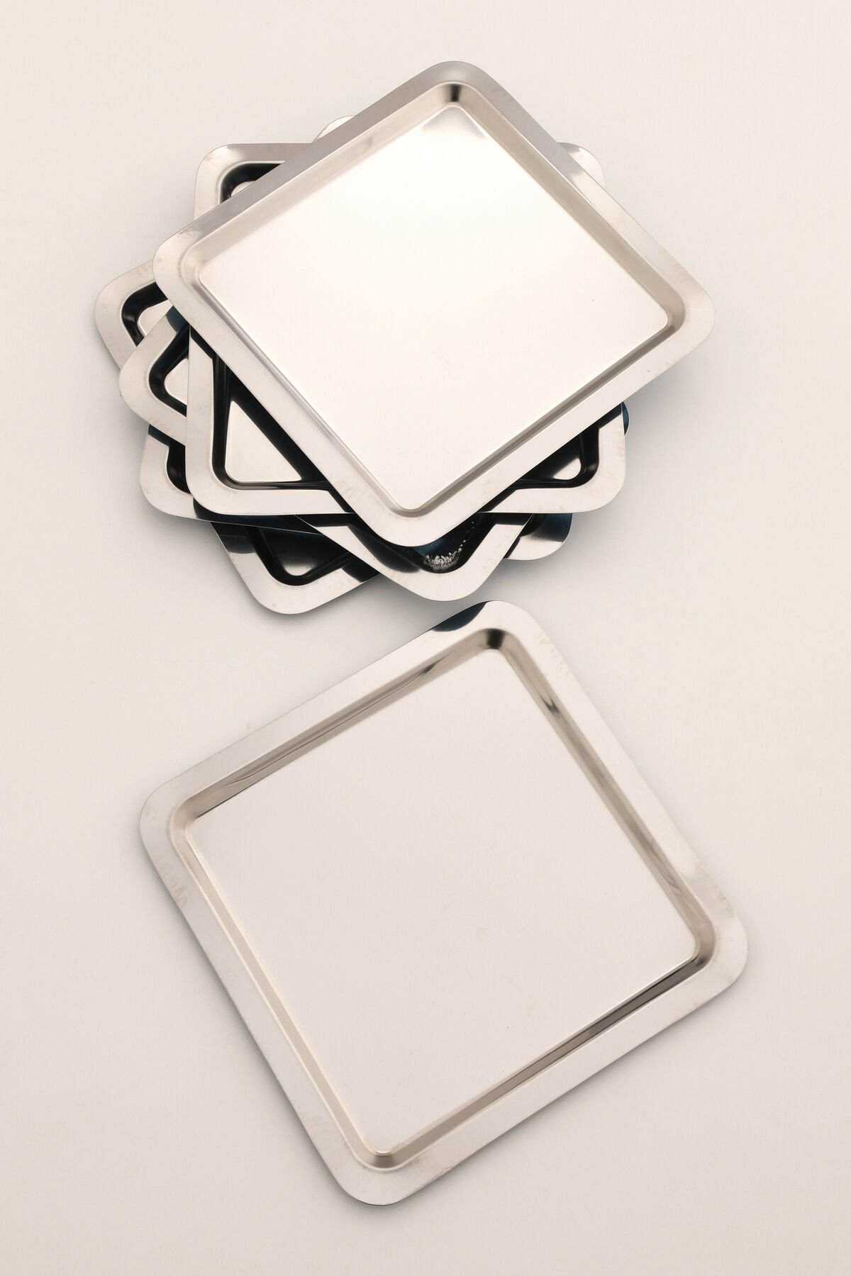 Orlen Paslanmaz Çelik Kahve Sunum Tepsisi Servis Çay Tepsisi Dekoratif Tepsi