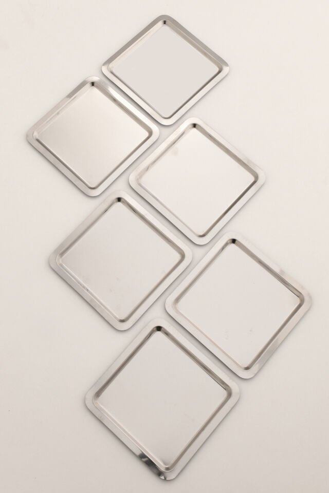 Orlen Paslanmaz Çelik Kahve Sunum Tepsisi Servis Çay Tepsisi Dekoratif Tepsi