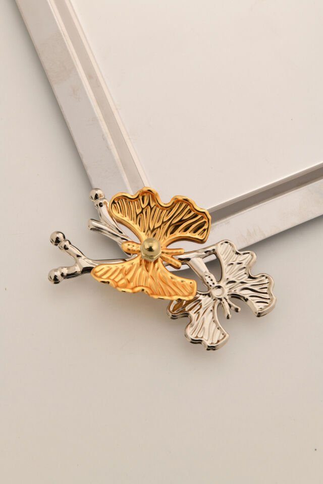 Nesto Paslanmaz Kare Kelebek Detaylı Sunum Tepsisi Gümüş 1 Adet