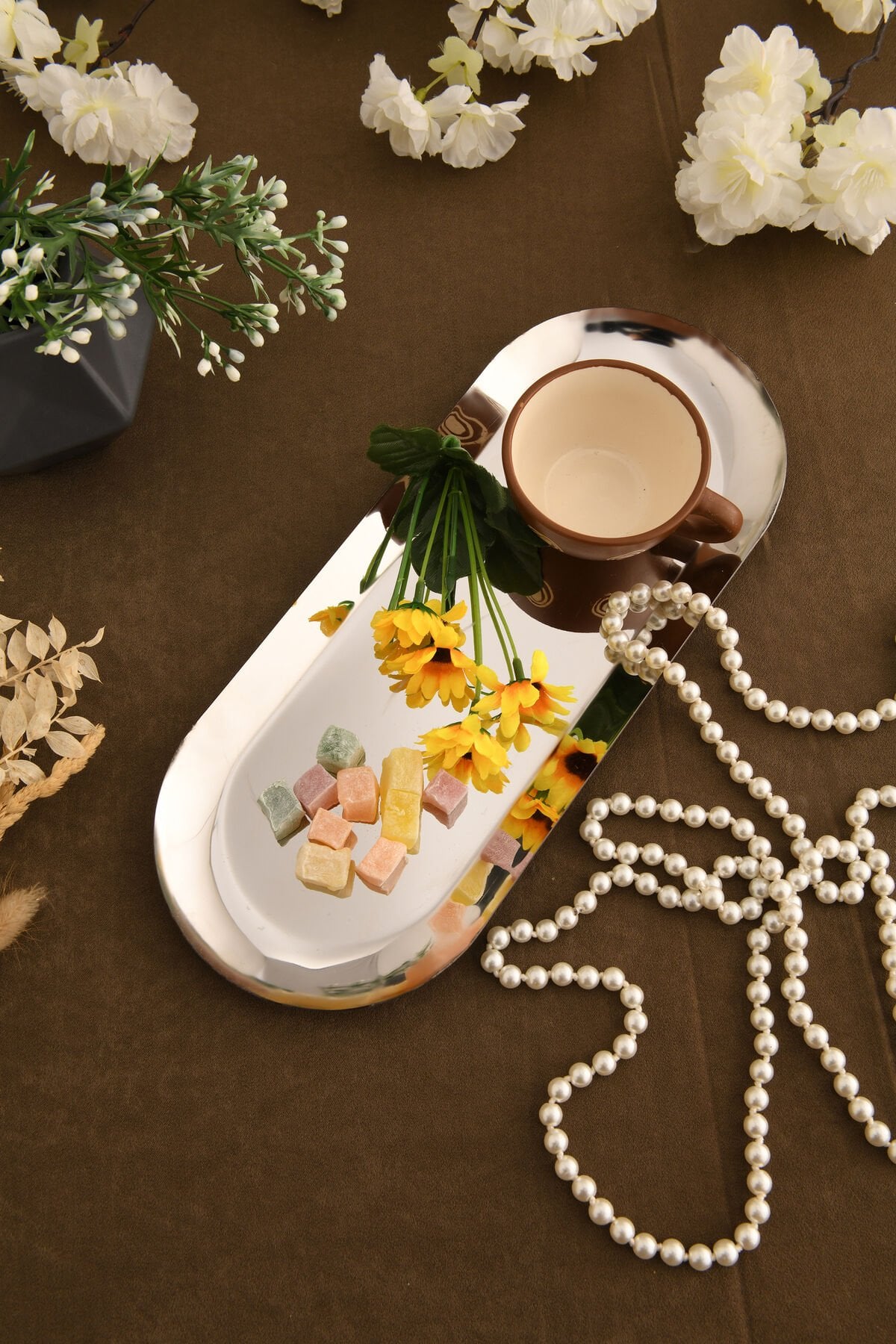 Barel Paslanmaz Oval Sunum Tepsisi 1 Adet