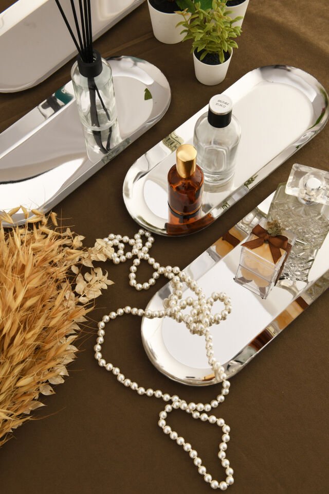 Barel Paslanmaz Oval Sunum Tepsi 6 Lı Takım