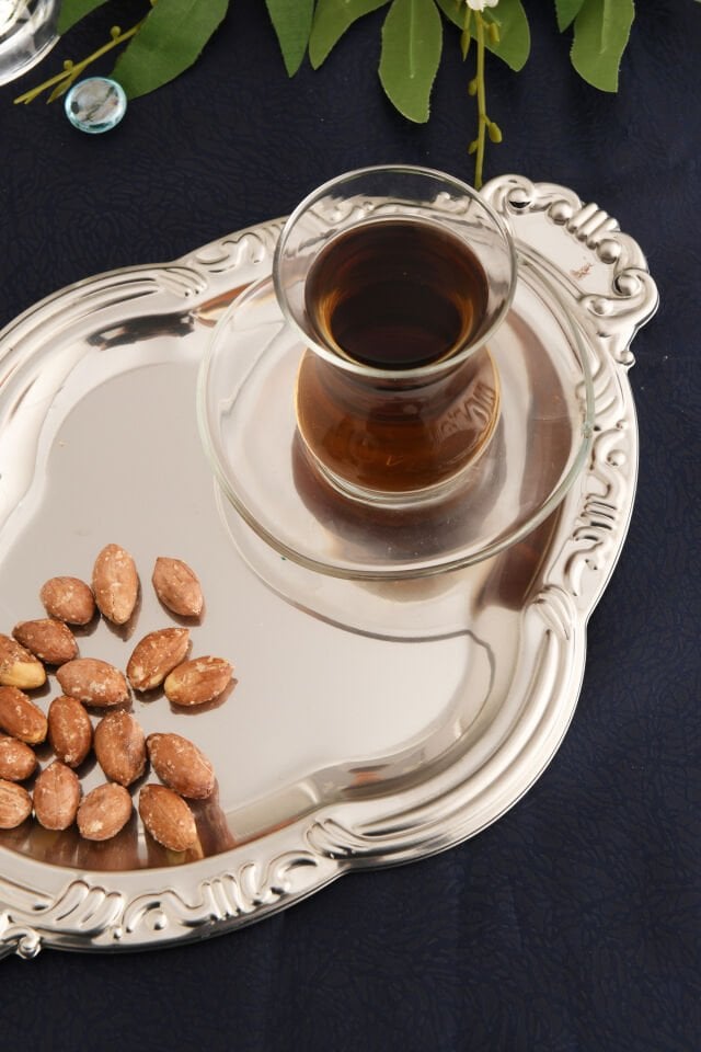 Elvir Paslanmaz Osmanlı Desen Sunum Tepsisi Gümüş 1 Adet