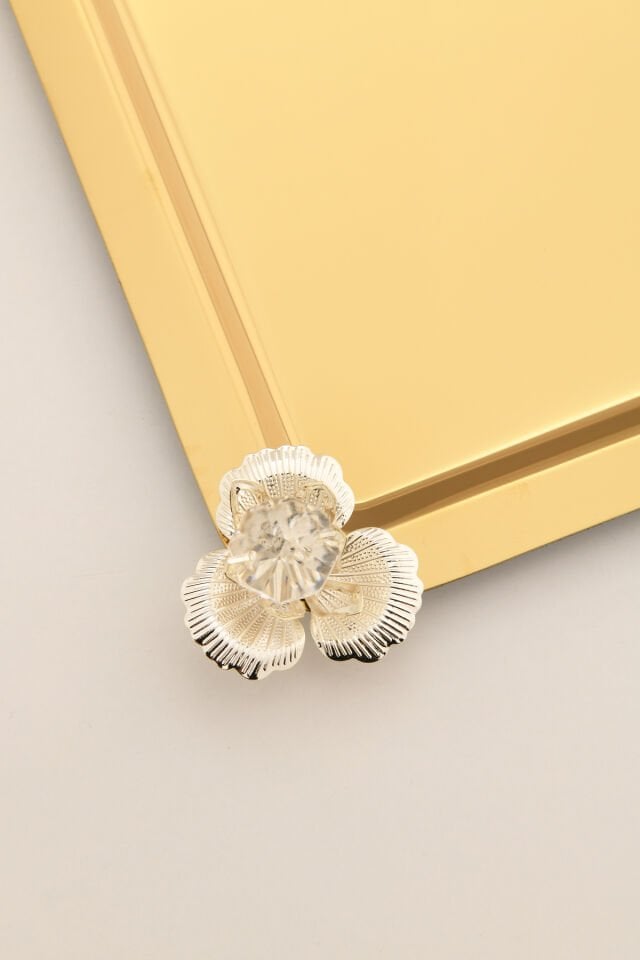 Anter Paslanmaz Taşlı Kare Model Kahve Sunum Tepsisi Gold 1 Adet