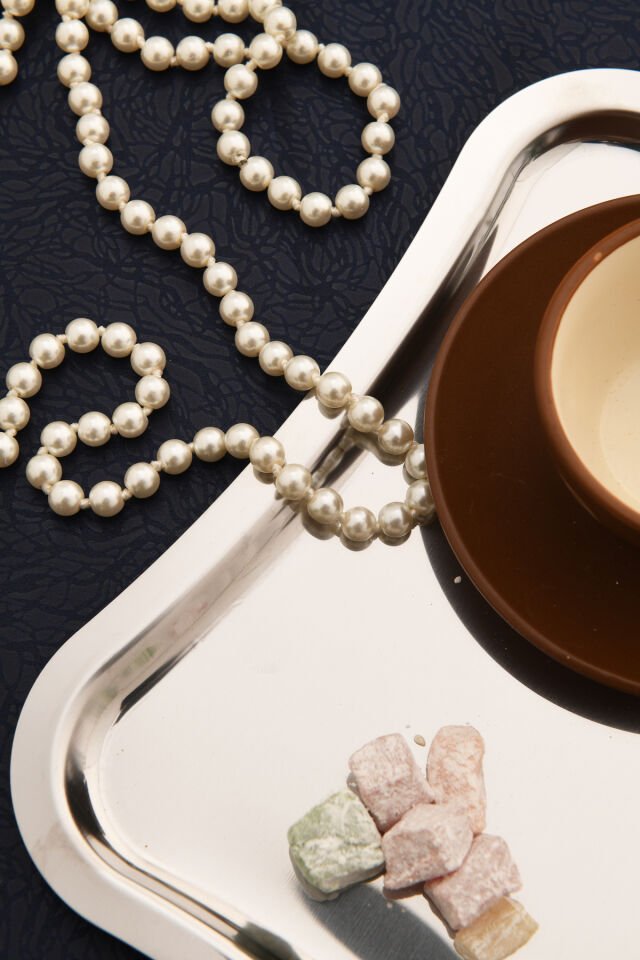 Naldo Paslanmaz Italyan Model Kahve Sunum Tepsisi Gümüş 1 Adet