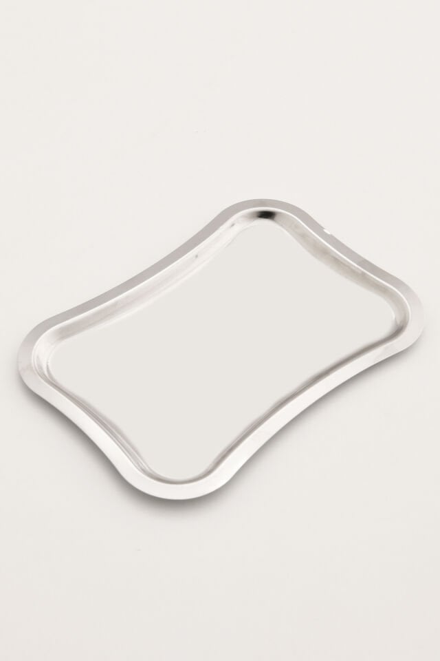 Naldo Paslanmaz Italyan Model Kahve Sunum Tepsisi Gümüş 1 Adet