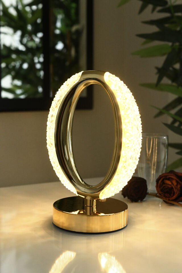 Güçlü Işık Şarjlı Dokunmatik Masa Lambası Abajur Gece Lambası 3 Işık Rengi Dim Özellikli Elden