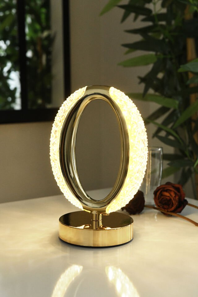 Güçlü Işık Şarjlı Dokunmatik Masa Lambası Abajur Gece Lambası 3 Işık Rengi Dim Özellikli Elden