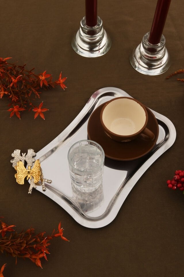 Naldo italyan model kelebek detaylı 1 Adet sunum tepsisi