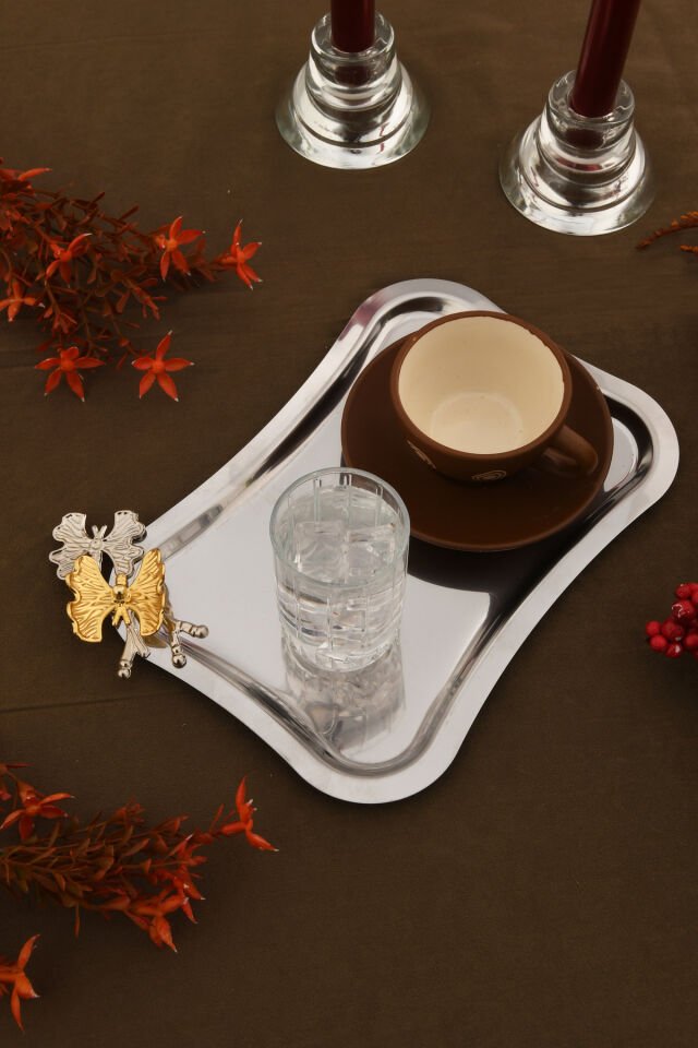 Naldo italyan model kelebek detaylı 1 Adet sunum tepsisi