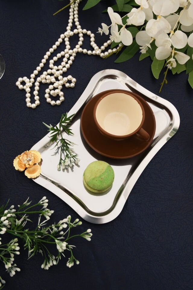 Naldo İtalyan Model Gold Taş Detaylı 1 Adet Sunum Tepsisi