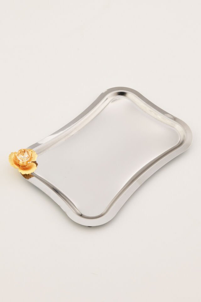 Naldo İtalyan Model Gold Taş Detaylı 1 Adet Sunum Tepsisi