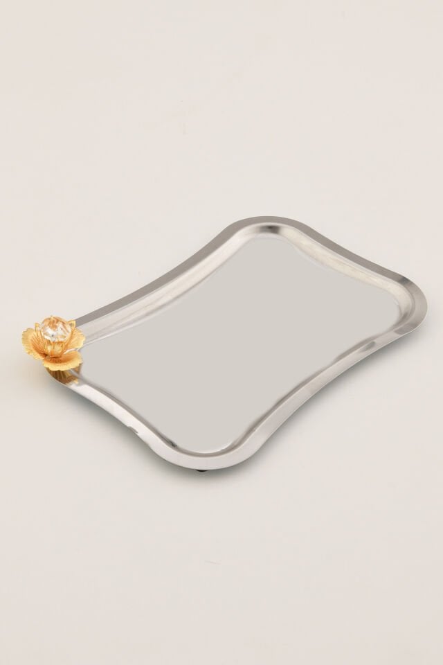 Naldo İtalyan Model Gold Taş Detaylı 1 Adet Sunum Tepsisi