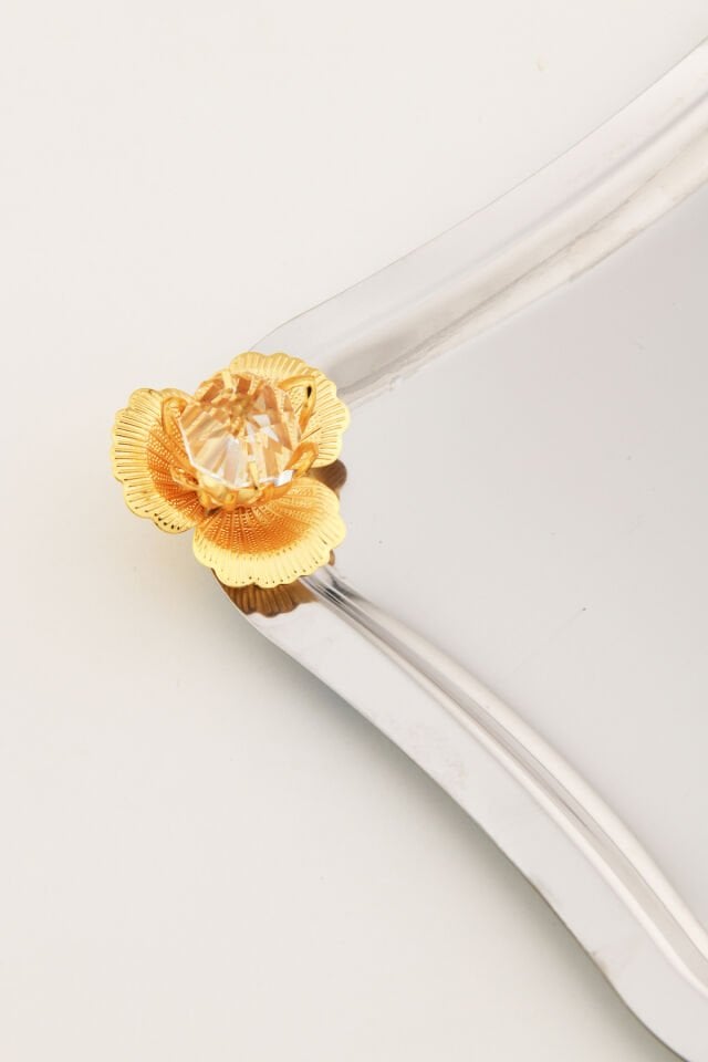 Naldo İtalyan Model Gold Taş Detaylı 1 Adet Sunum Tepsisi