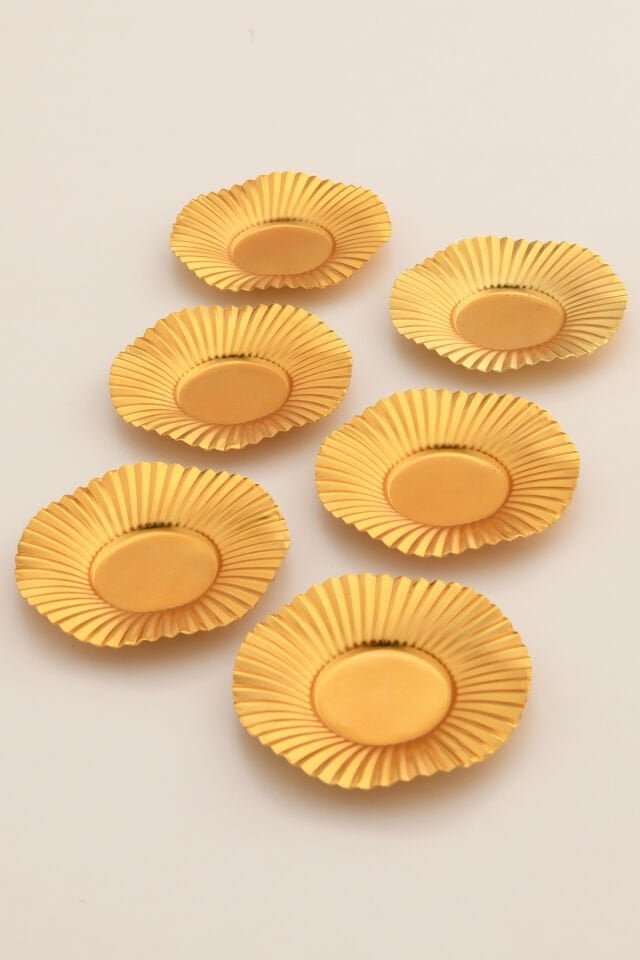 MANOLYA ÇAY TABAĞI 6 LI TAKIM GOLD