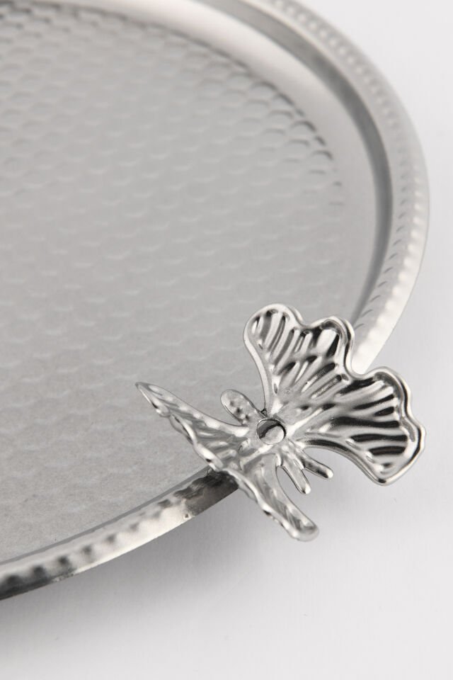 Iren Yuvarlak Petek Model Kelebek Detaylı Sunum Tepsisi 3 Lü Takım