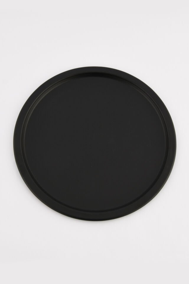 Dario Yuvarlak Dekoratif Sunum Tepsisi Siyah 1 Adet