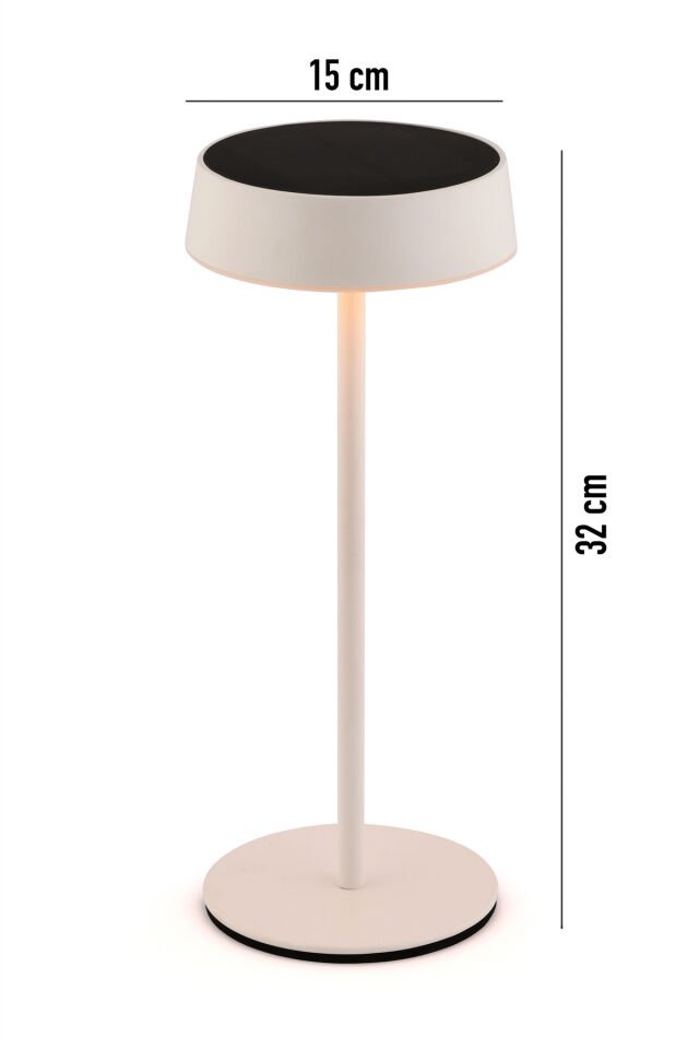 Güneş Enerjili Su Geçirmez Şarjlı Dokunmatik Masa Lambası Abajur Bahçe Lambası 3 Işık Rengi Elden