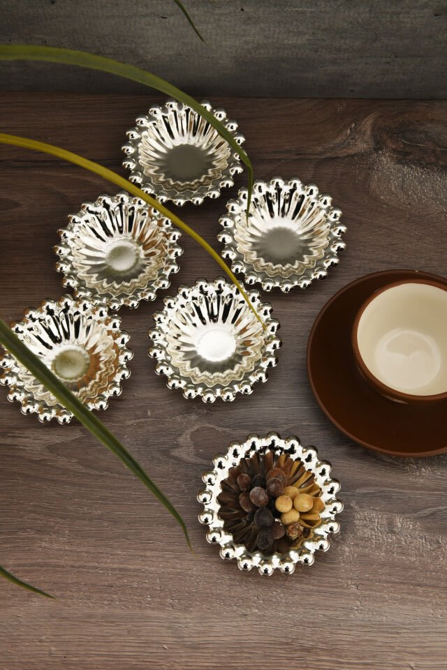 Selin 6 Parça Şekerlik Lokumluk Kahve Yanı Sunumluk Sunum Tabağı Sofra Takımı İkram Misafir