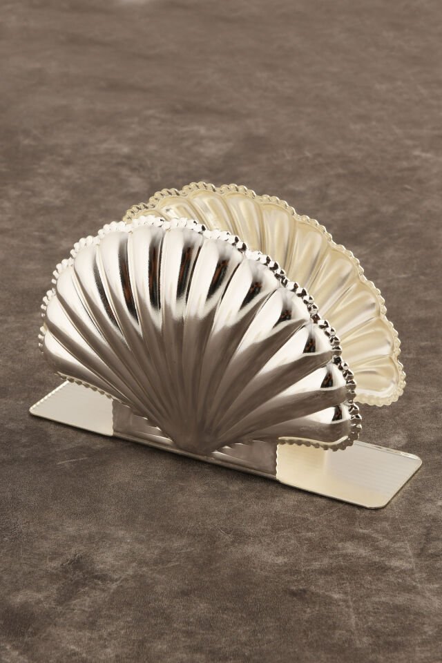 Orister Gümüş Paslanmaz Lüks Peçetelik Düzenleyici Deniz Kabuğu Sunum Mutfak Dekorasyonu Sofra